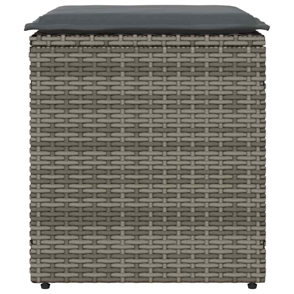 vidaXL Scaune de grădină cu perne 2 buc Gri 40x40x43 cm Poly Ratan vidaXL Scaune de grădină cu perne 2 buc Gri 40x40x43 cm Poly Ratan