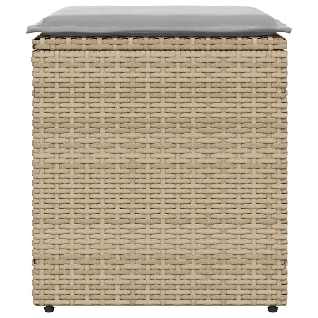 vidaXL Scaune de grădină cu perne 2 buc Bej 40x40x43 cm Poly Ratan vidaXL Scaune de grădină cu perne 2 buc Bej 40x40x43 cm Poly Ratan