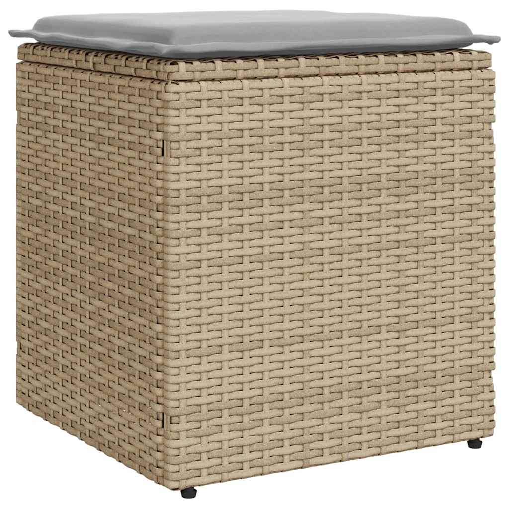 vidaXL Scaune de grădină cu perne 2 buc Bej 40x40x43 cm Poly Ratan vidaXL Scaune de grădină cu perne 2 buc Bej 40x40x43 cm Poly Ratan