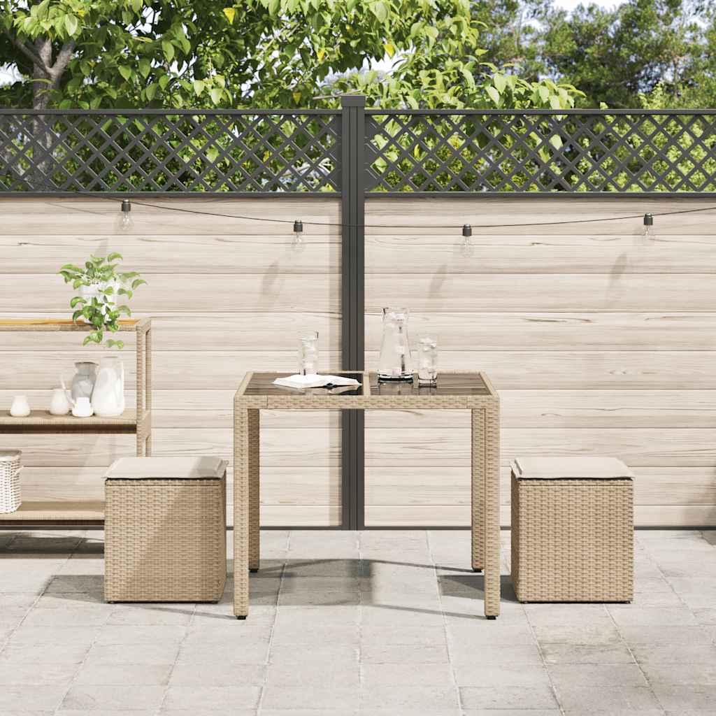 vidaXL Scaune de grădină cu perne 2 buc Bej 40x40x43 cm Poly Ratan vidaXL Scaune de grădină cu perne 2 buc Bej 40x40x43 cm Poly Ratan