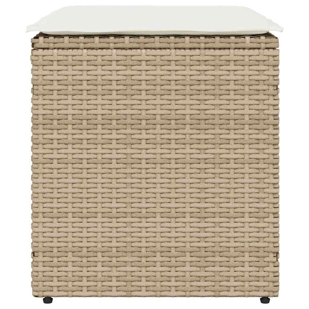 vidaXL Scaune de grădină cu perne 2 buc Bej 40x40x43 cm Poly Ratan vidaXL Scaune de grădină cu perne 2 buc Bej 40x40x43 cm Poly Ratan