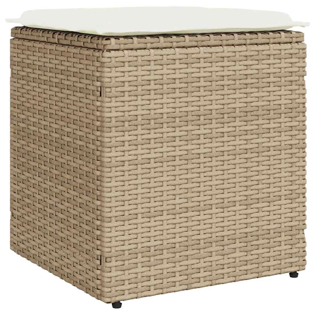 vidaXL Scaune de grădină cu perne 2 buc Bej 40x40x43 cm Poly Ratan vidaXL Scaune de grădină cu perne 2 buc Bej 40x40x43 cm Poly Ratan