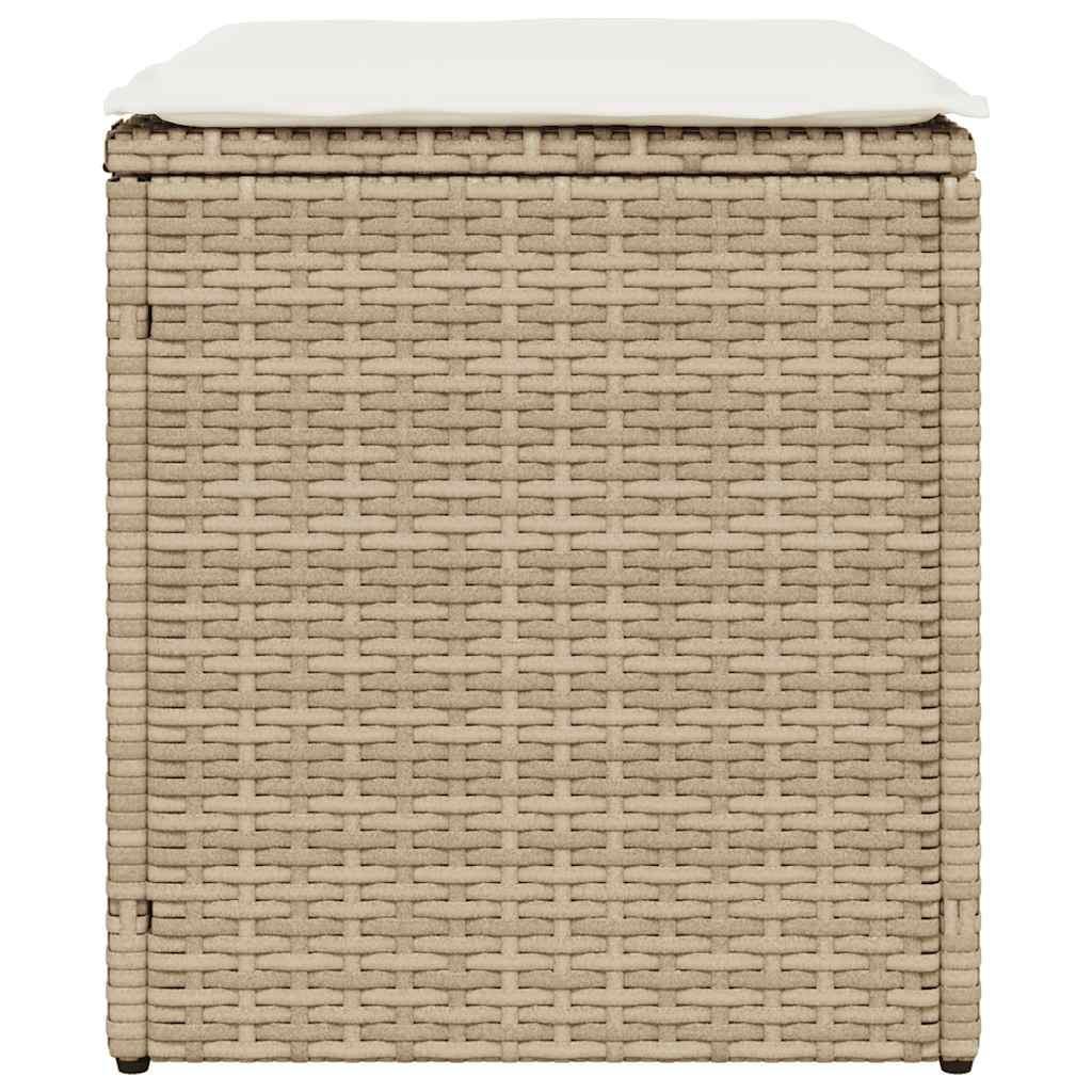 vidaXL Scaune de grădină cu perne 2 buc Bej 40x40x43 cm Poly Ratan vidaXL Scaune de grădină cu perne 2 buc Bej 40x40x43 cm Poly Ratan