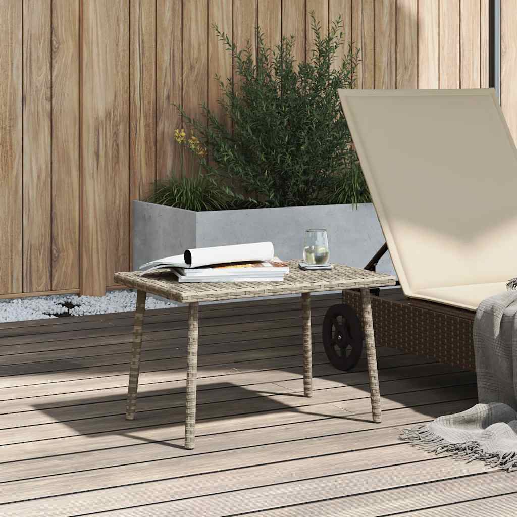 vidaXL Masuta de cafea gradina dreptunghiulara gri deschis polirattan vidaXL Masuta de cafea gradina dreptunghiulara gri deschis polirattan