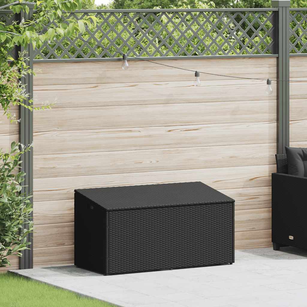 vidaXL Ladă de depozitare de grădină, negru, 110x50x58 cm, poliratan vidaXL Ladă de depozitare de grădină, negru, 110x50x58 cm, poliratan