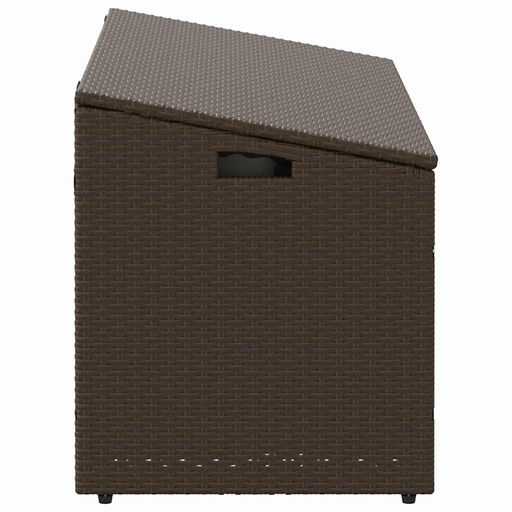 vidaXL Cutie de depozitare de grădină maro 110x50x58 cm polirattan