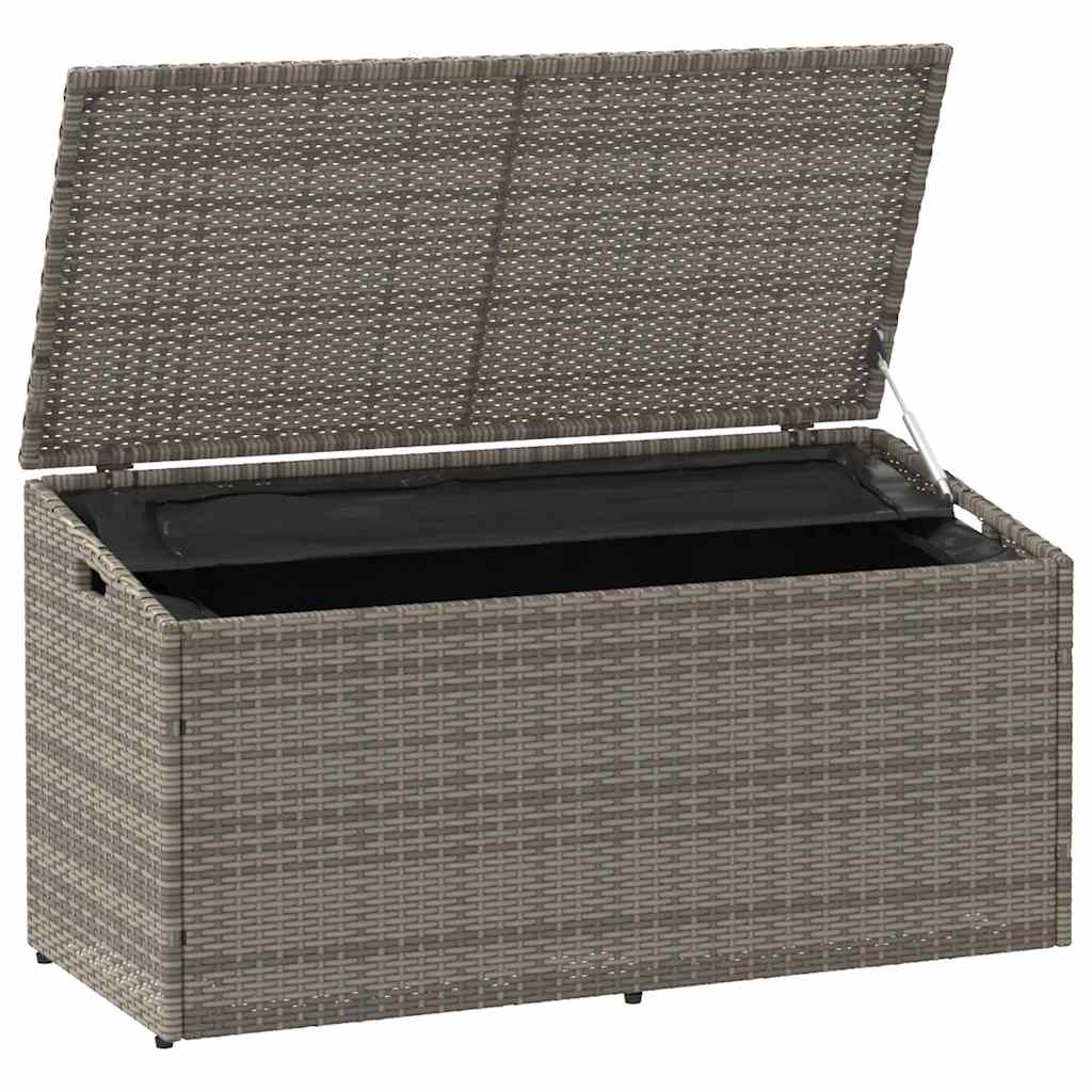 vidaXL Cutie de depozitare de grădină gri 110x50x58 cm polirattan vidaXL Cutie de depozitare de grădină gri 110x50x58 cm polirattan