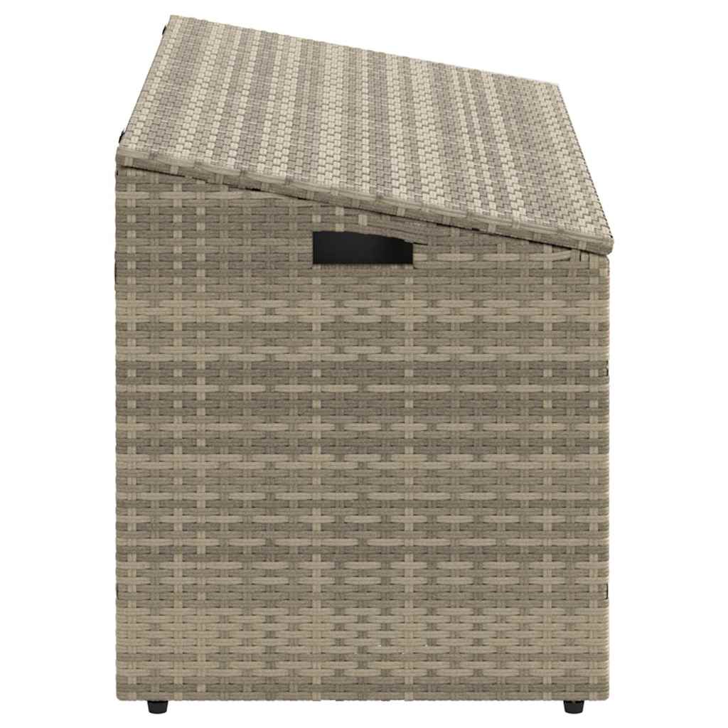 vidaXL Cutie de depozitare grădină gri deschis 110x50x58 cm polirattan