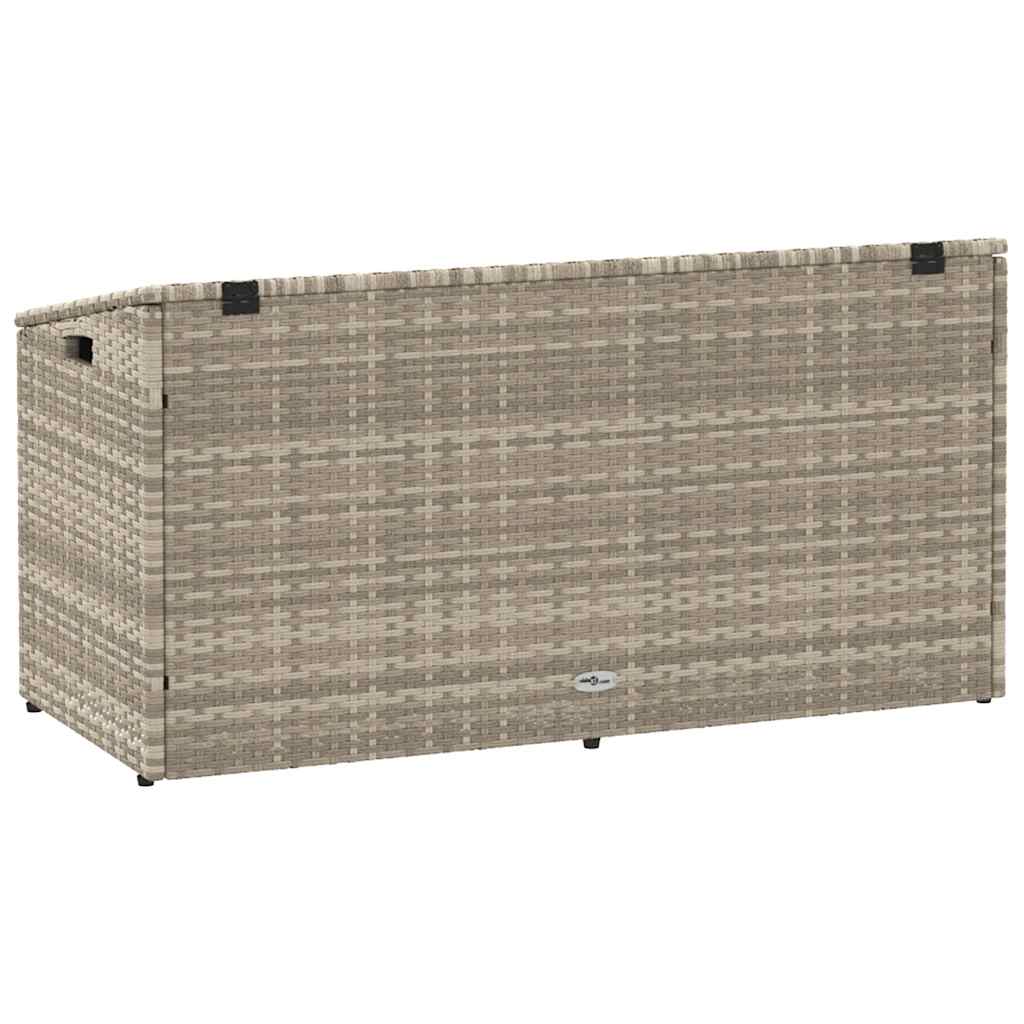vidaXL Cutie de depozitare grădină gri deschis 110x50x58 cm polirattan