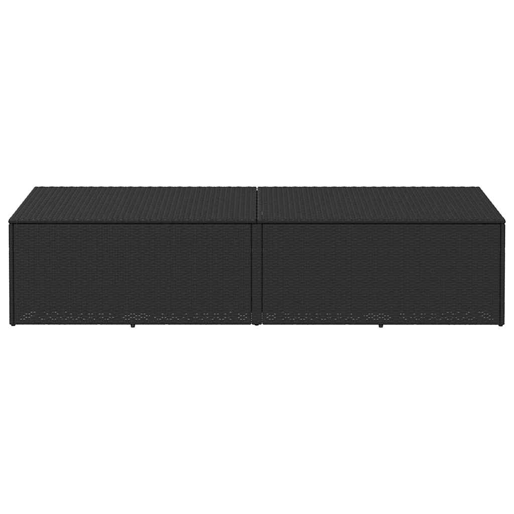 vidaXL Ladă de depozitare de grădină, negru, 220x50x58 cm, poliratan vidaXL Ladă de depozitare de grădină, negru, 220x50x58 cm, poliratan