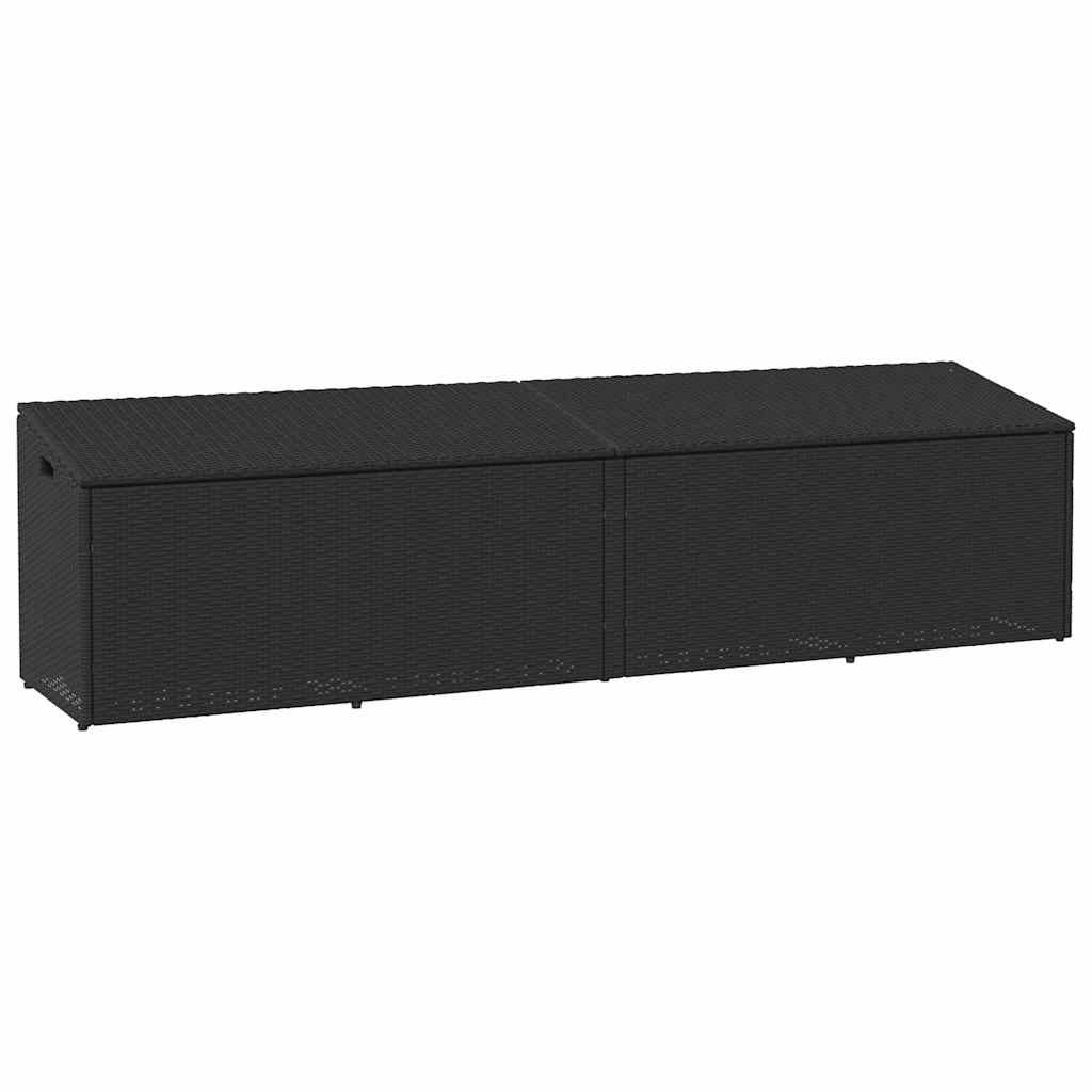 vidaXL Ladă de depozitare de grădină, negru, 220x50x58 cm, poliratan vidaXL Ladă de depozitare de grădină, negru, 220x50x58 cm, poliratan