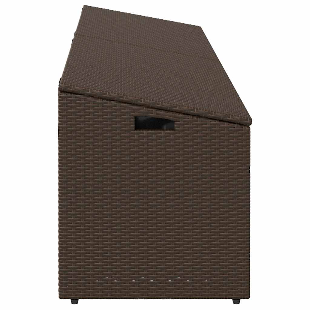 vidaXL Cutie de depozitare de grădină maro 220x50x58 cm Poly Ratan vidaXL Cutie de depozitare de grădină maro 220x50x58 cm Poly Ratan
