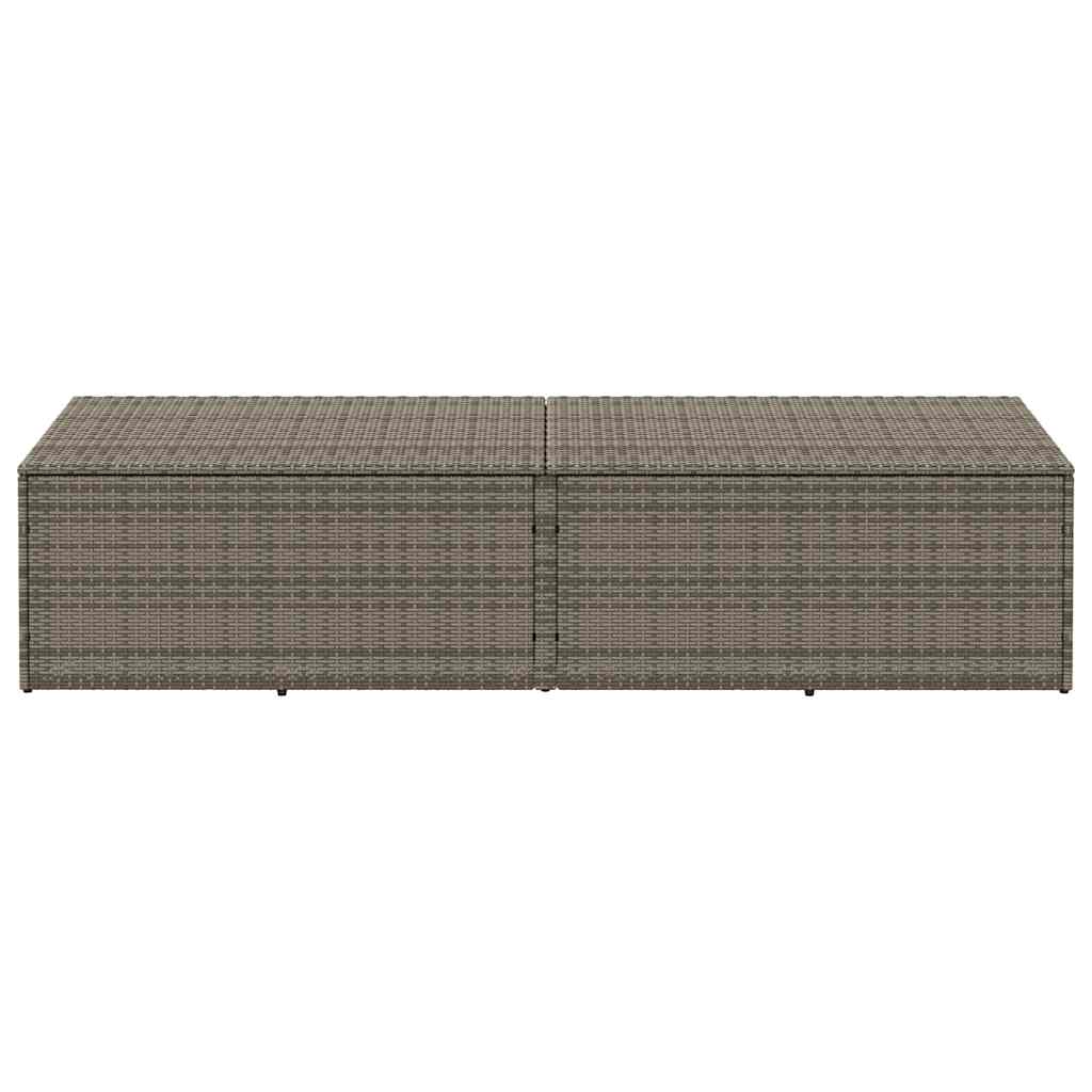 vidaXL Cutie de depozitare de grădină gri 220x50x58 cm Poly Ratan vidaXL Cutie de depozitare de grădină gri 220x50x58 cm Poly Ratan