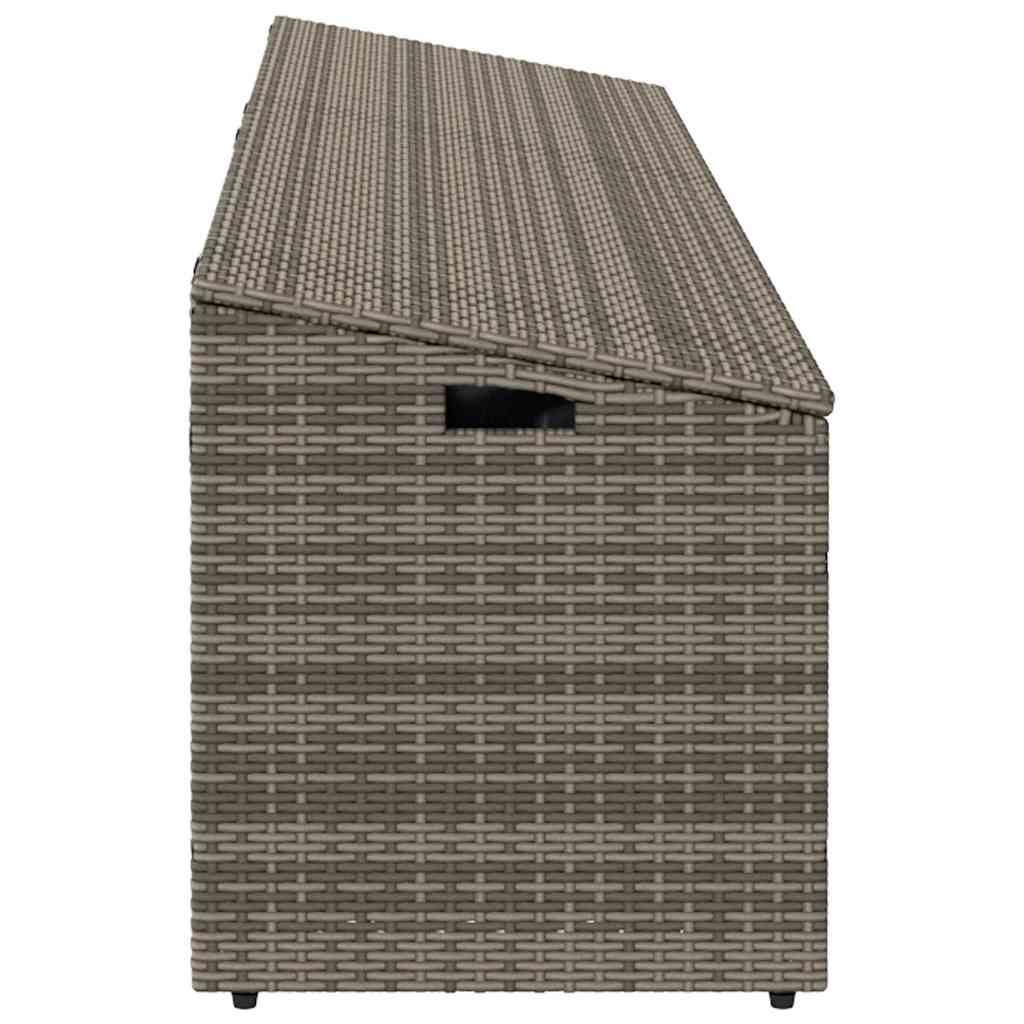vidaXL Cutie de depozitare de grădină gri 220x50x58 cm Poly Ratan vidaXL Cutie de depozitare de grădină gri 220x50x58 cm Poly Ratan