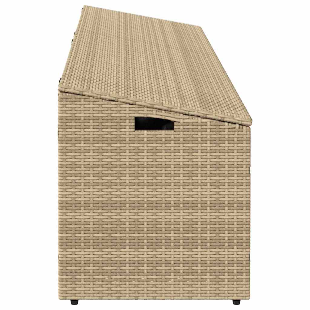vidaXL Cutie de depozitare de grădină Bej 220x50x58 cm Poly Ratan vidaXL Cutie de depozitare de grădină Bej 220x50x58 cm Poly Ratan