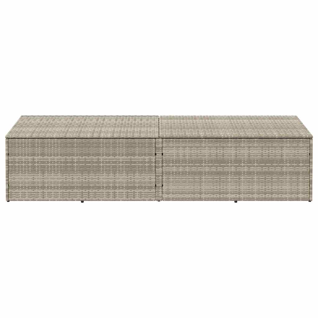 vidaXL Cutie de depozitare grădină gri deschis 220x50x58 cm Poly Ratan vidaXL Cutie de depozitare grădină gri deschis 220x50x58 cm Poly Ratan