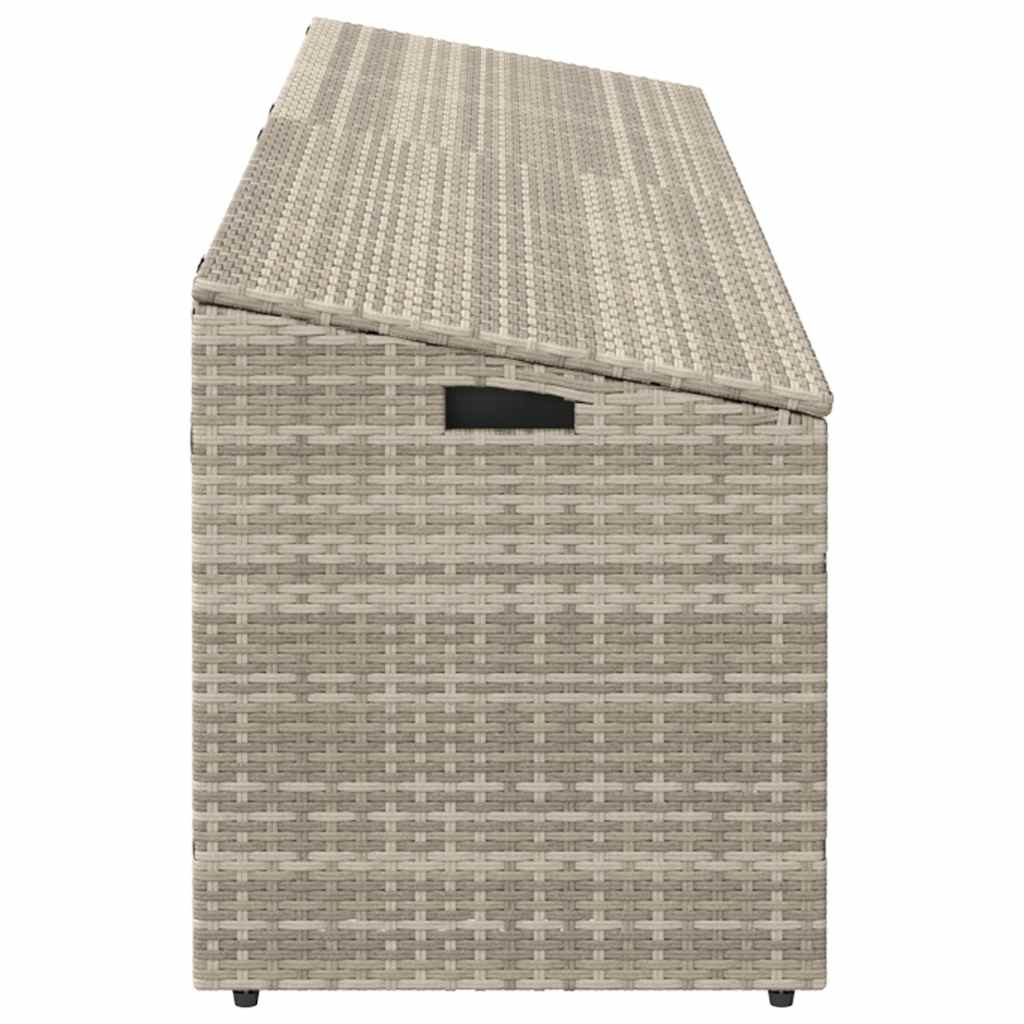 vidaXL Cutie de depozitare grădină gri deschis 220x50x58 cm Poly Ratan vidaXL Cutie de depozitare grădină gri deschis 220x50x58 cm Poly Ratan