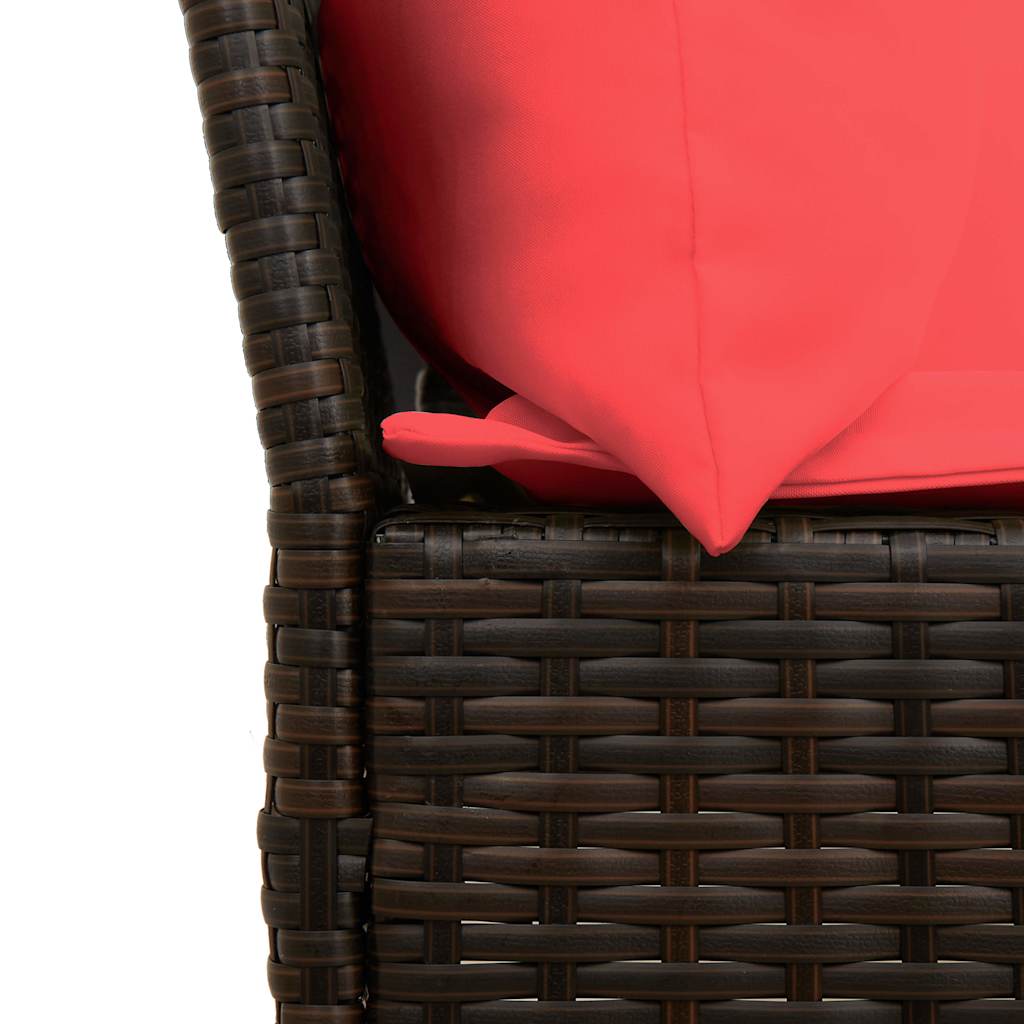 vidaXL Canapea de grădină cu perne din polirattan maro