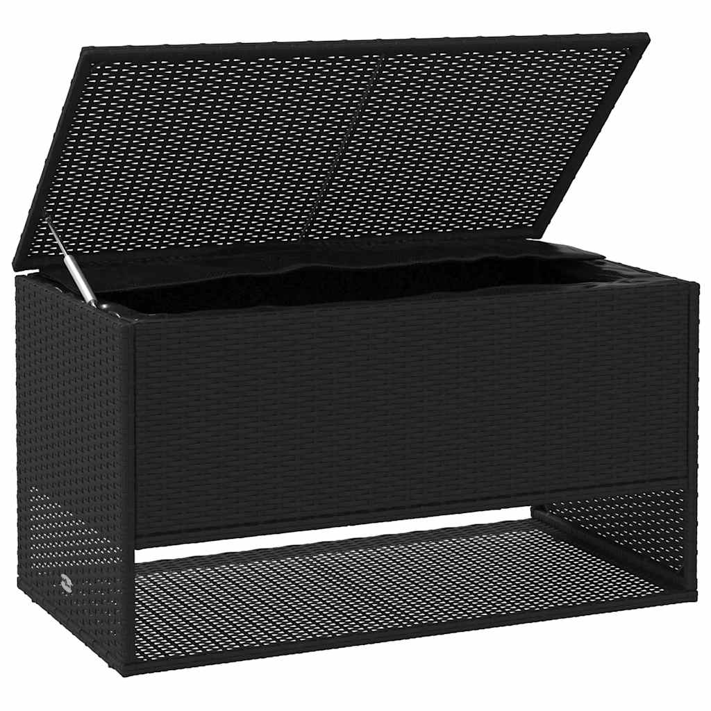 vidaXL Cutie de perne de exterior Negru 100x55x55,5 cm Poly Rattan vidaXL Cutie de perne de exterior Negru 100x55x55,5 cm Poly Rattan