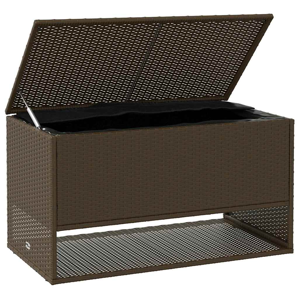 vidaXL Cutie de perne de exterior maro 100x55x55,5 cm Poly Rattan vidaXL Cutie de perne de exterior maro 100x55x55,5 cm Poly Rattan