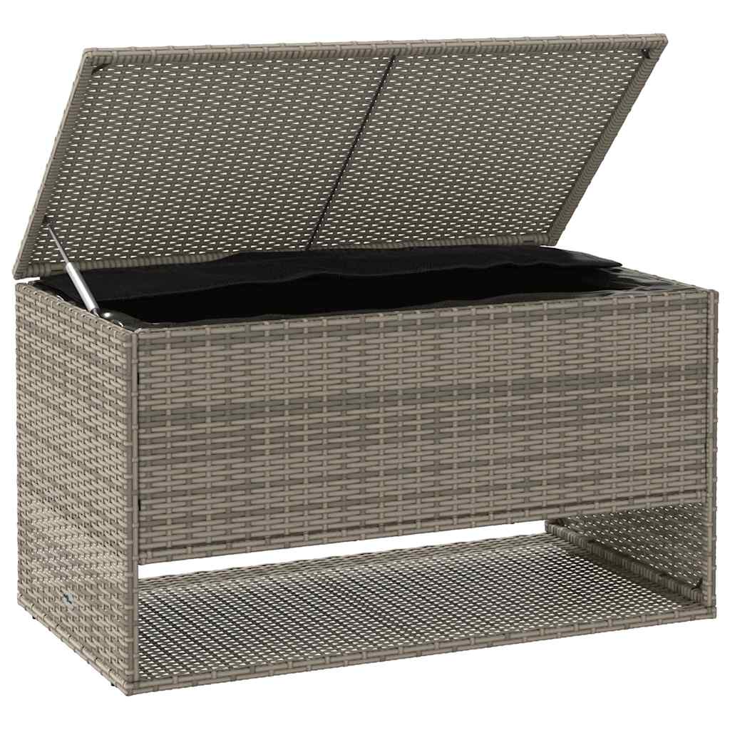 vidaXL Cutie de perne de exterior gri 100x55x55,5 cm Poly Rattan vidaXL Cutie de perne de exterior gri 100x55x55,5 cm Poly Rattan
