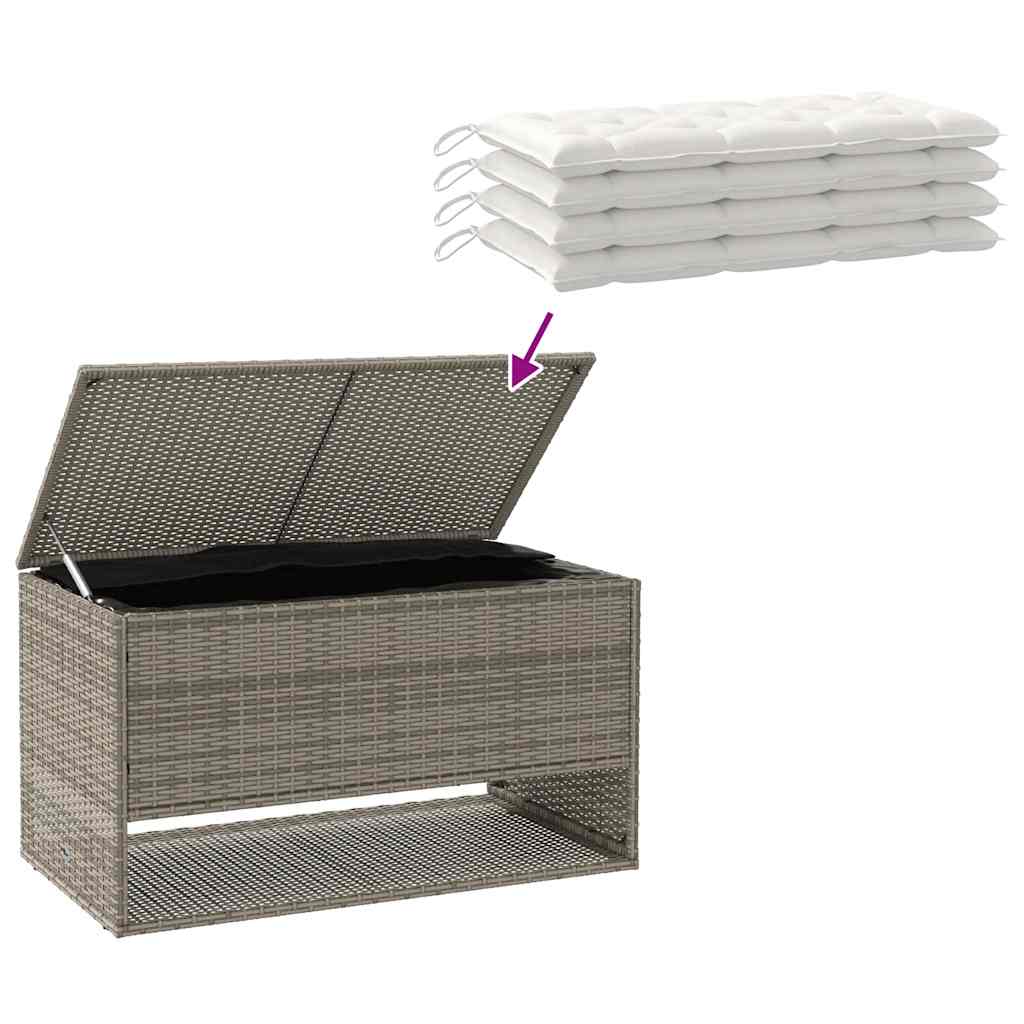 vidaXL Cutie de perne de exterior gri 100x55x55,5 cm Poly Rattan vidaXL Cutie de perne de exterior gri 100x55x55,5 cm Poly Rattan