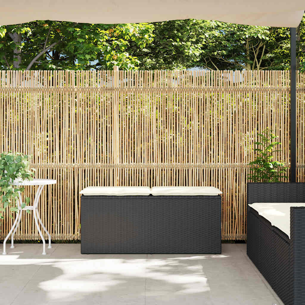 vidaXL Bancă de grădină cu pernă, negru, 110x50x58 cm, poliratan vidaXL Bancă de grădină cu pernă, negru, 110x50x58 cm, poliratan