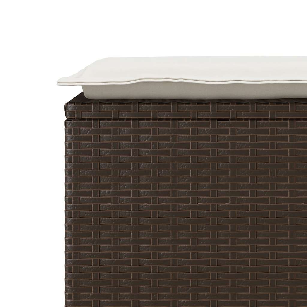 vidaXL Bancă de grădină cu pernă maro 110x40x44 cm polirattan vidaXL Bancă de grădină cu pernă maro 110x40x44 cm polirattan