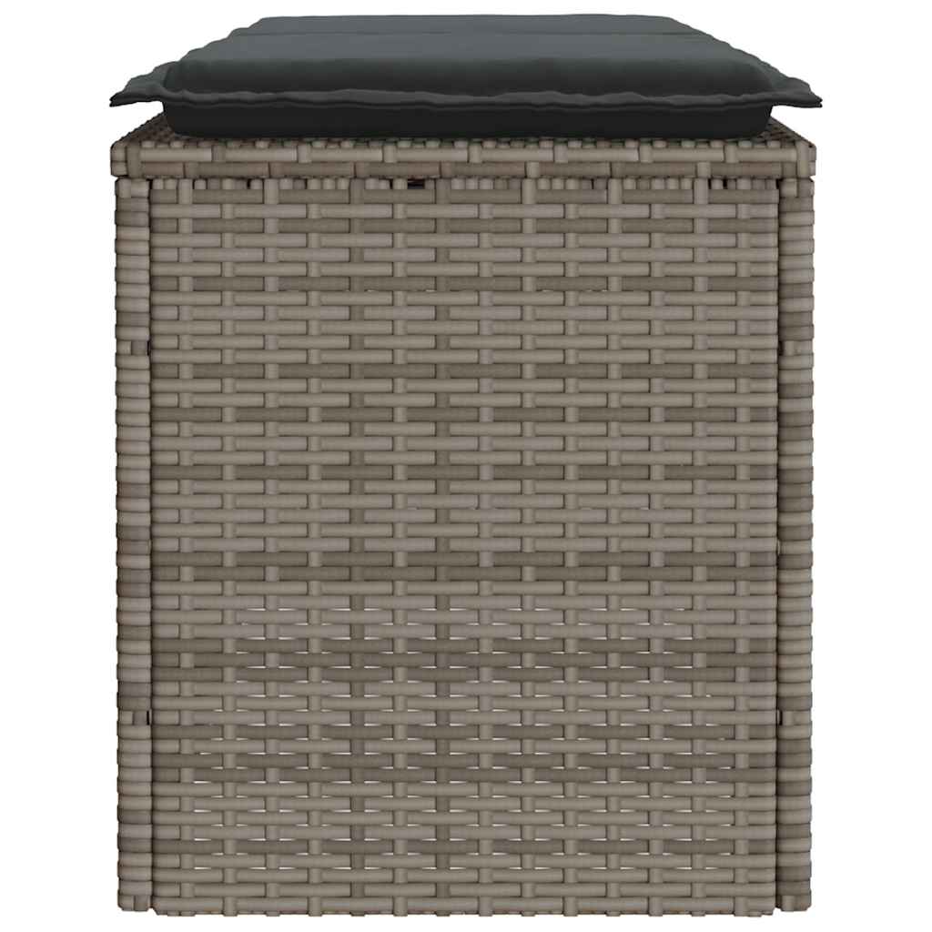 vidaXL Bancă de grădină cu pernă gri 110x40x44 cm polirattan