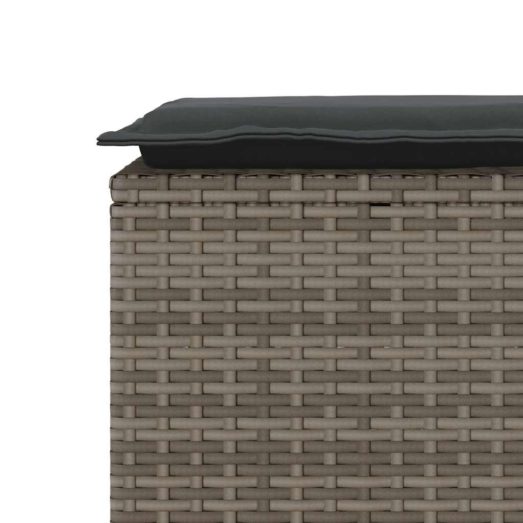 vidaXL Bancă de grădină cu pernă gri 110x40x44 cm polirattan
