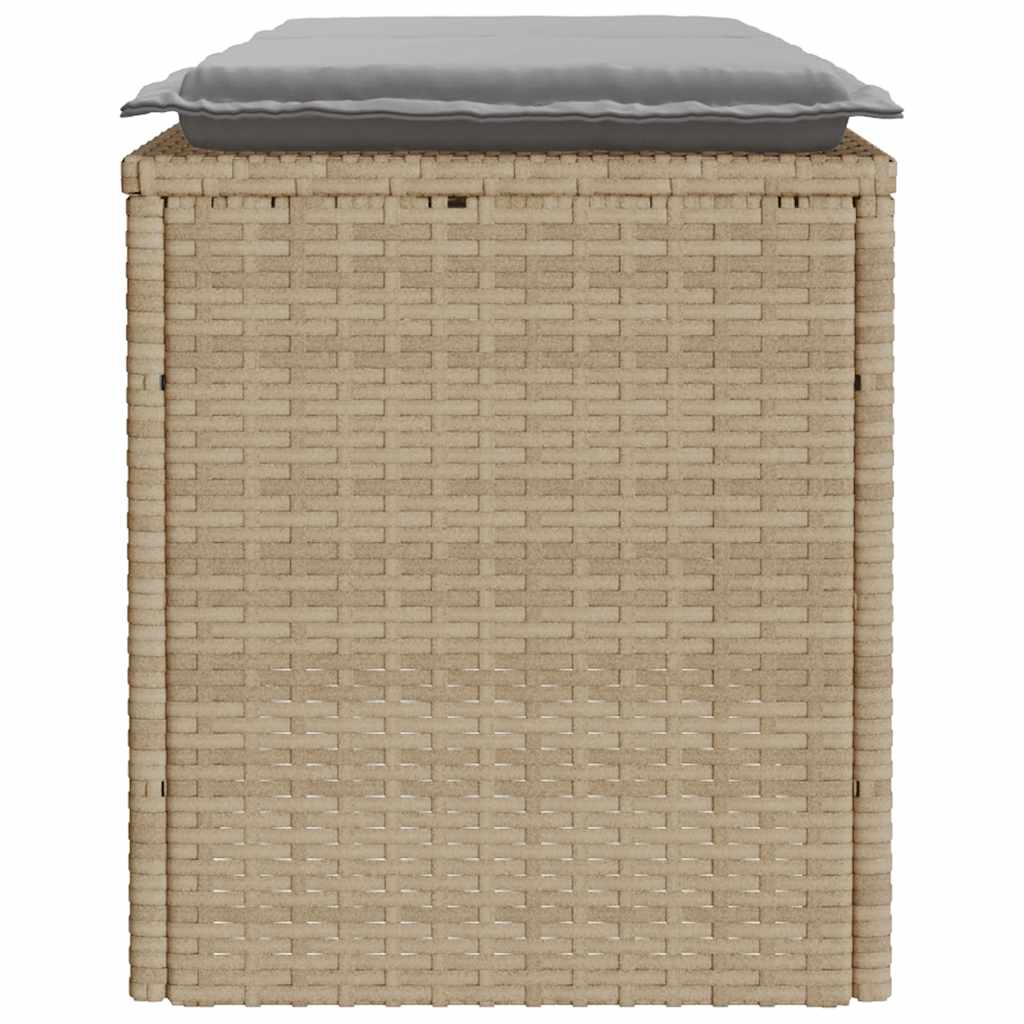 vidaXL Bancă de grădină cu pernă Bej 110x40x44 cm polirattan vidaXL Bancă de grădină cu pernă Bej 110x40x44 cm polirattan