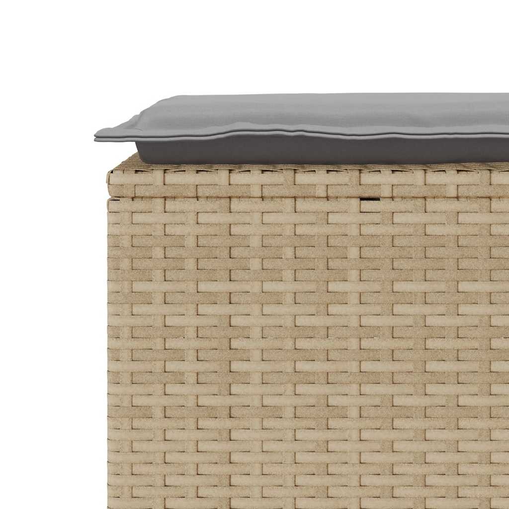 vidaXL Bancă de grădină cu pernă Bej 110x40x44 cm polirattan vidaXL Bancă de grădină cu pernă Bej 110x40x44 cm polirattan