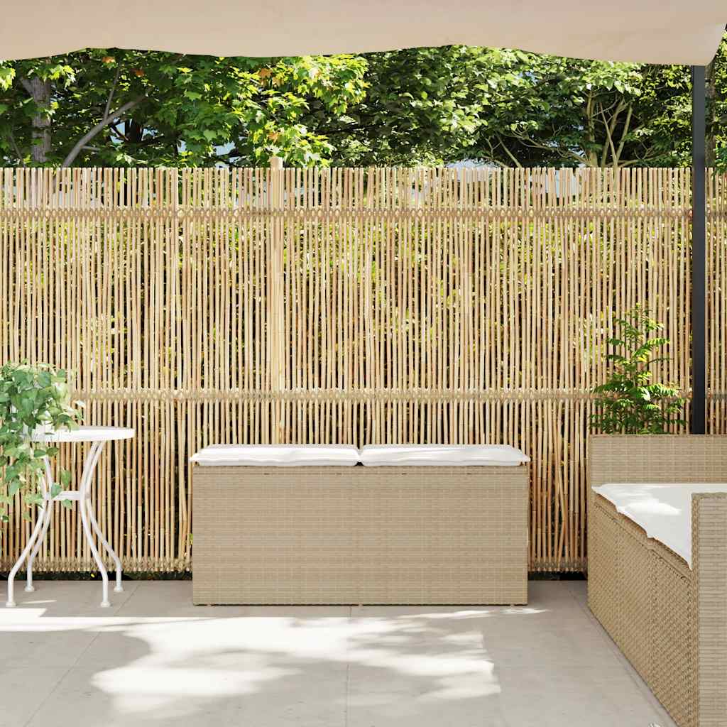 vidaXL Bancă de grădină cu pernă Bej 110x40x44 cm polirattan vidaXL Bancă de grădină cu pernă Bej 110x40x44 cm polirattan