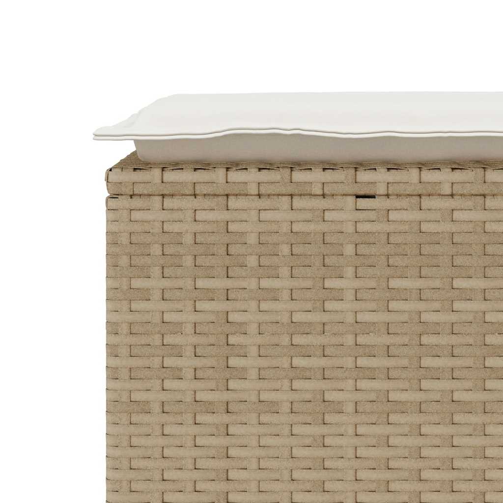 vidaXL Bancă de grădină cu pernă Bej 110x40x44 cm polirattan vidaXL Bancă de grădină cu pernă Bej 110x40x44 cm polirattan