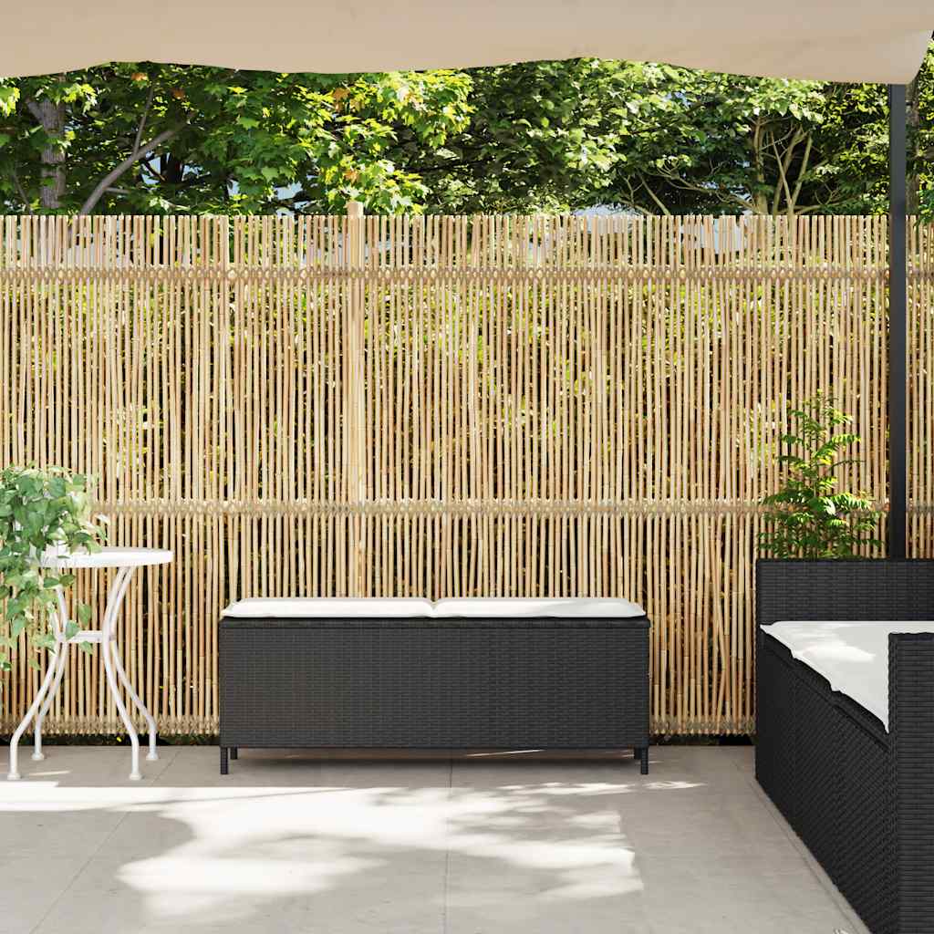 vidaXL Bancă de grădină cu pernă neagră 110x30x40,5 cm Poly Rattan vidaXL Bancă de grădină cu pernă neagră 110x30x40,5 cm Poly Rattan