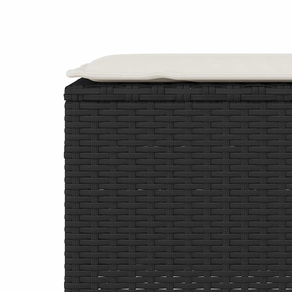 vidaXL Bancă de grădină cu pernă neagră 110x30x40,5 cm Poly Rattan vidaXL Bancă de grădină cu pernă neagră 110x30x40,5 cm Poly Rattan