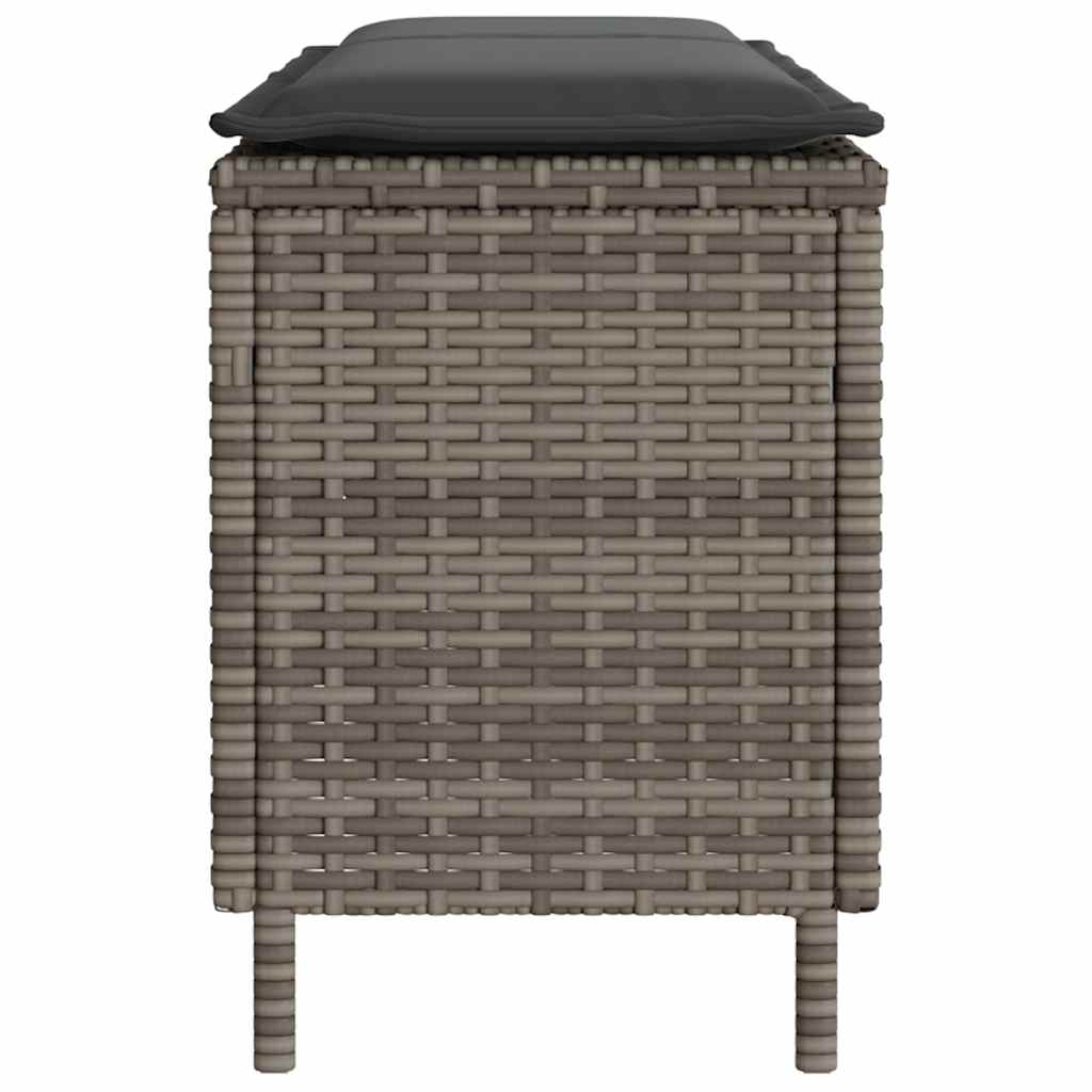 vidaXL Bancă de grădină cu pernă, gri, 110x30x40,5 cm, poliratan vidaXL Bancă de grădină cu pernă, gri, 110x30x40,5 cm, poliratan