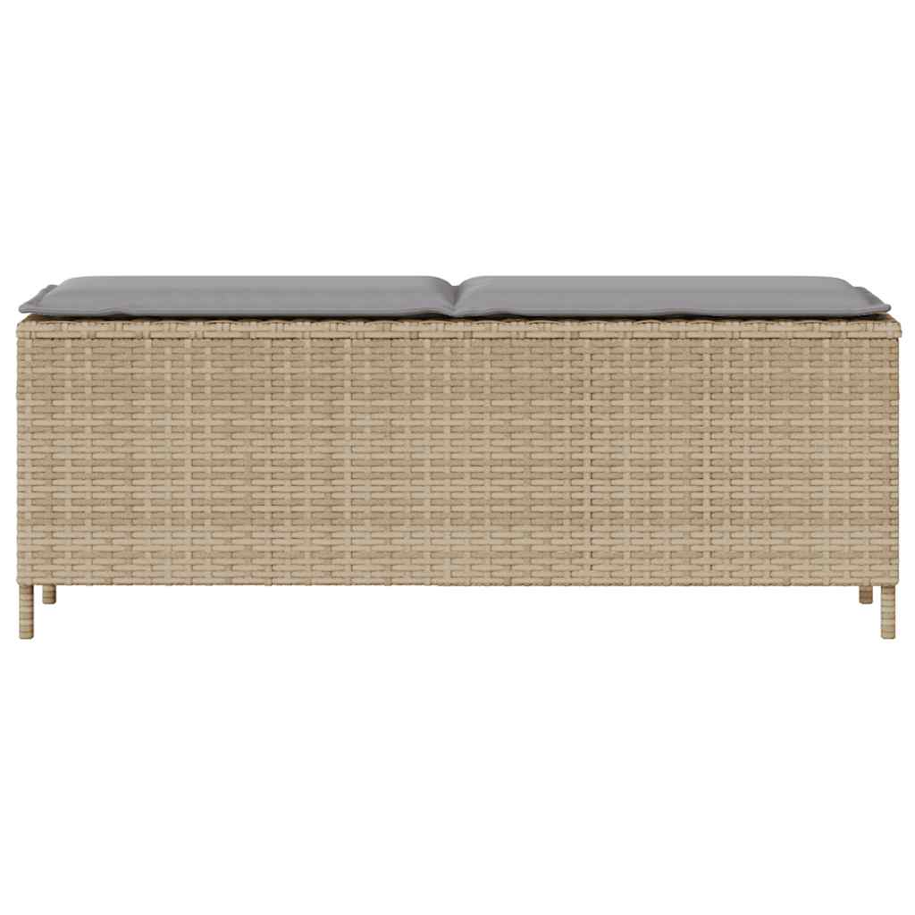 vidaXL Bancă de grădină cu pernă Bej 110x30x40,5 cm Poly Ratan vidaXL Bancă de grădină cu pernă Bej 110x30x40,5 cm Poly Ratan