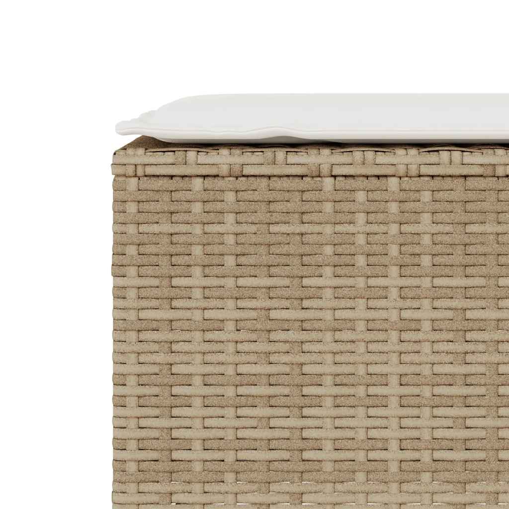 vidaXL Bancă de grădină cu pernă Bej 110x30x40,5 cm Poly Ratan vidaXL Bancă de grădină cu pernă Bej 110x30x40,5 cm Poly Ratan
