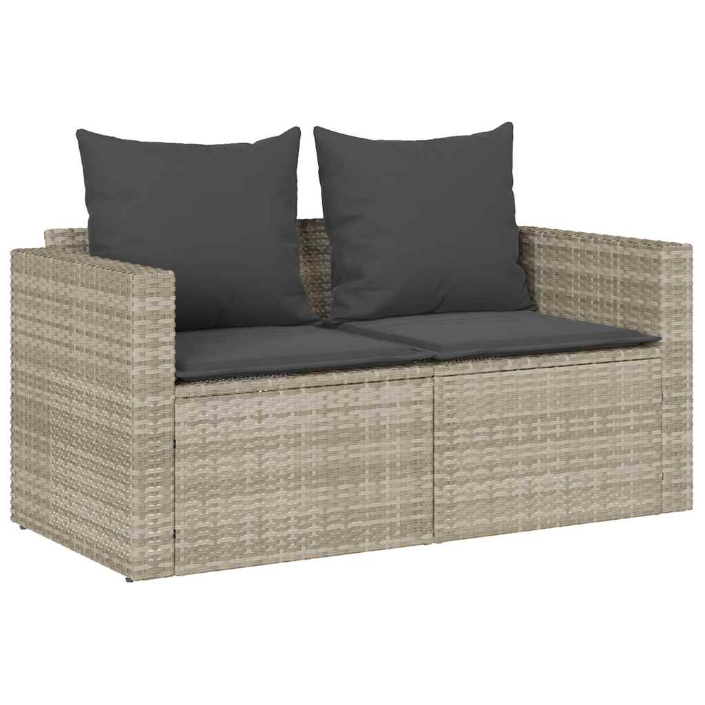 vidaXL Set canapea de grădină 5 piese cu perne stivuibile gri deschis vidaXL Set canapea de grădină 5 piese cu perne stivuibile gri deschis