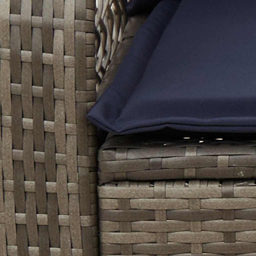 vidaXL Scaun balansoar de grădină cu perne, gri, poliratan