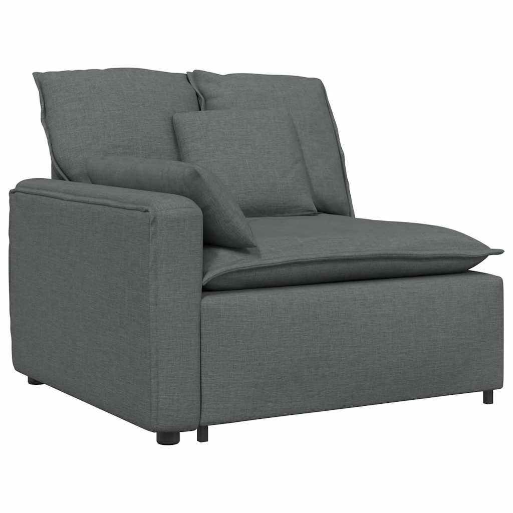 vidaXL Modul modular capăt pentru cotieră canapea cu perne gri închis