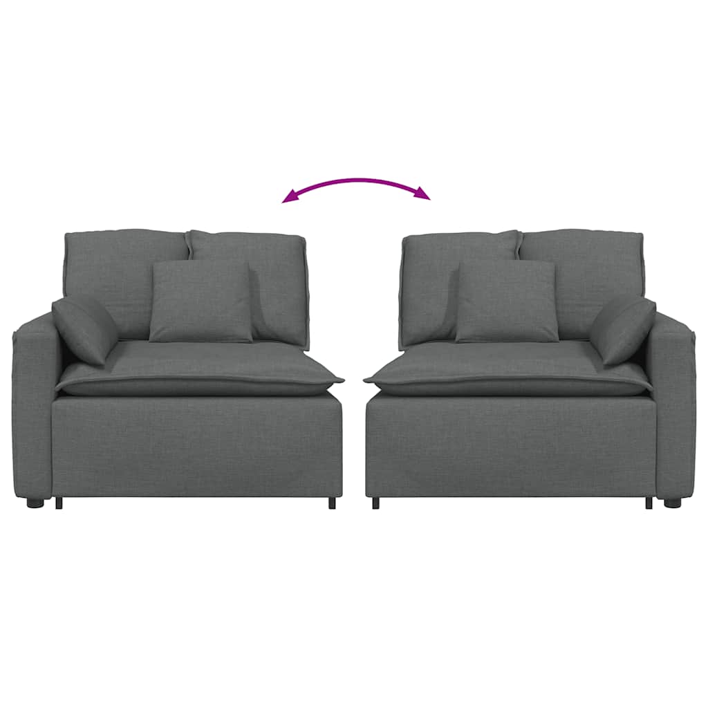 vidaXL Modul modular capăt pentru cotieră canapea cu perne gri închis