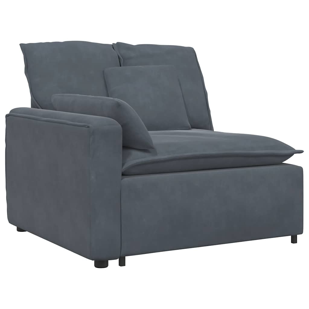 vidaXL Modul modular capăt pentru cotieră canapea cu perne gri închis vidaXL Modul modular capăt pentru cotieră canapea cu perne gri închis