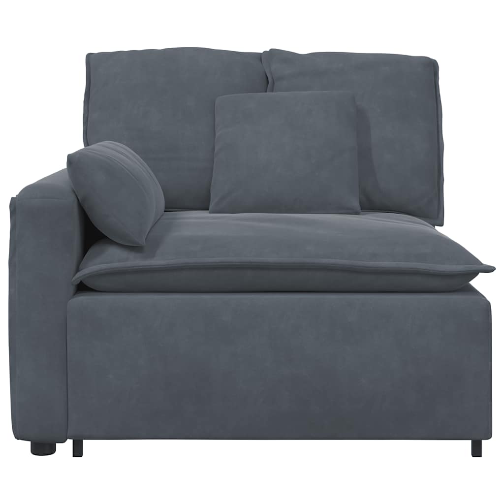 vidaXL Modul modular capăt pentru cotieră canapea cu perne gri închis vidaXL Modul modular capăt pentru cotieră canapea cu perne gri închis