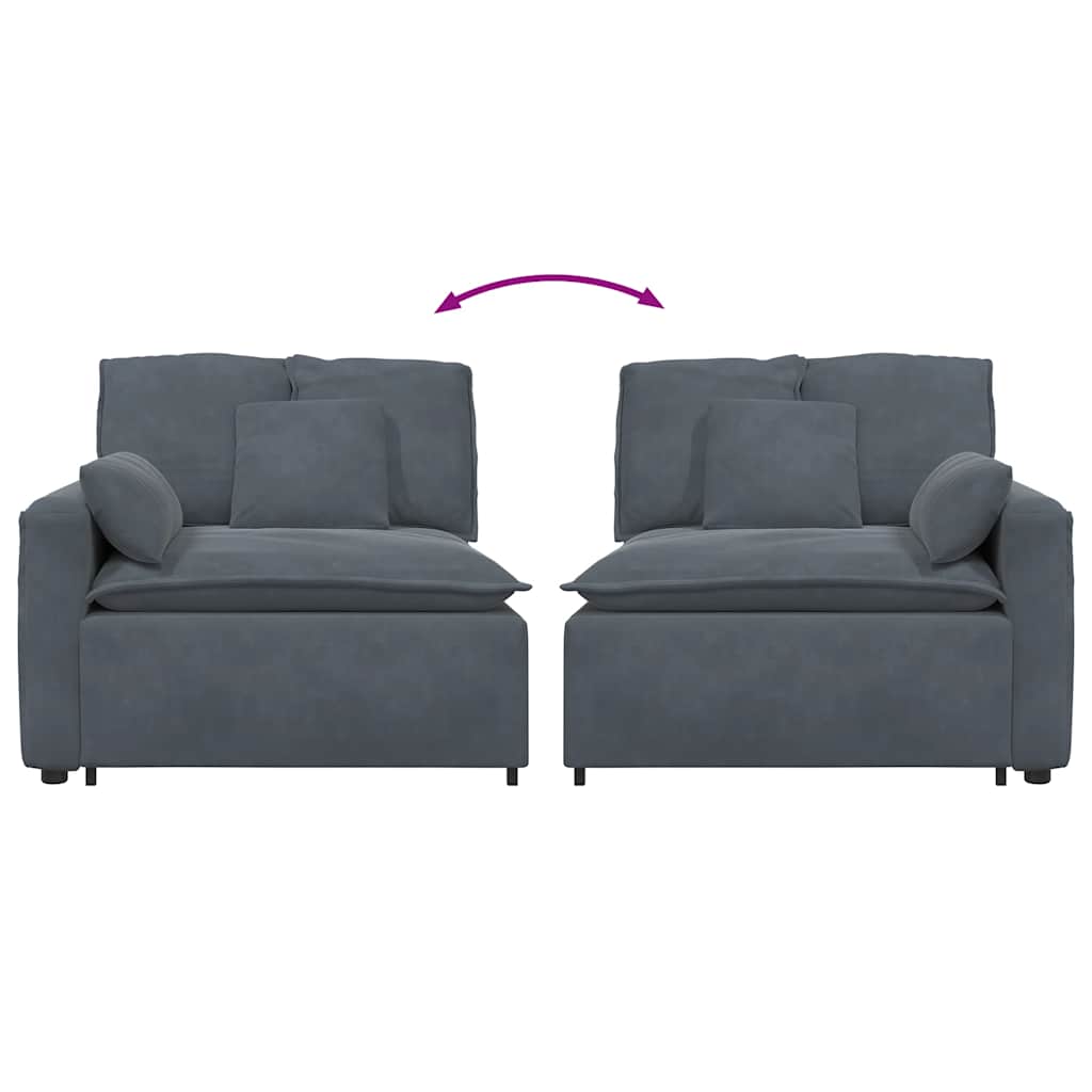 vidaXL Modul modular capăt pentru cotieră canapea cu perne gri închis vidaXL Modul modular capăt pentru cotieră canapea cu perne gri închis