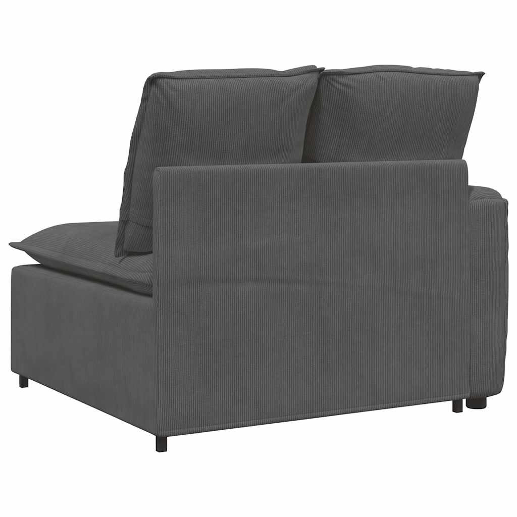 vidaXL Modul modular capăt pentru cotieră canapea cu perne gri închis vidaXL Modul modular capăt pentru cotieră canapea cu perne gri închis
