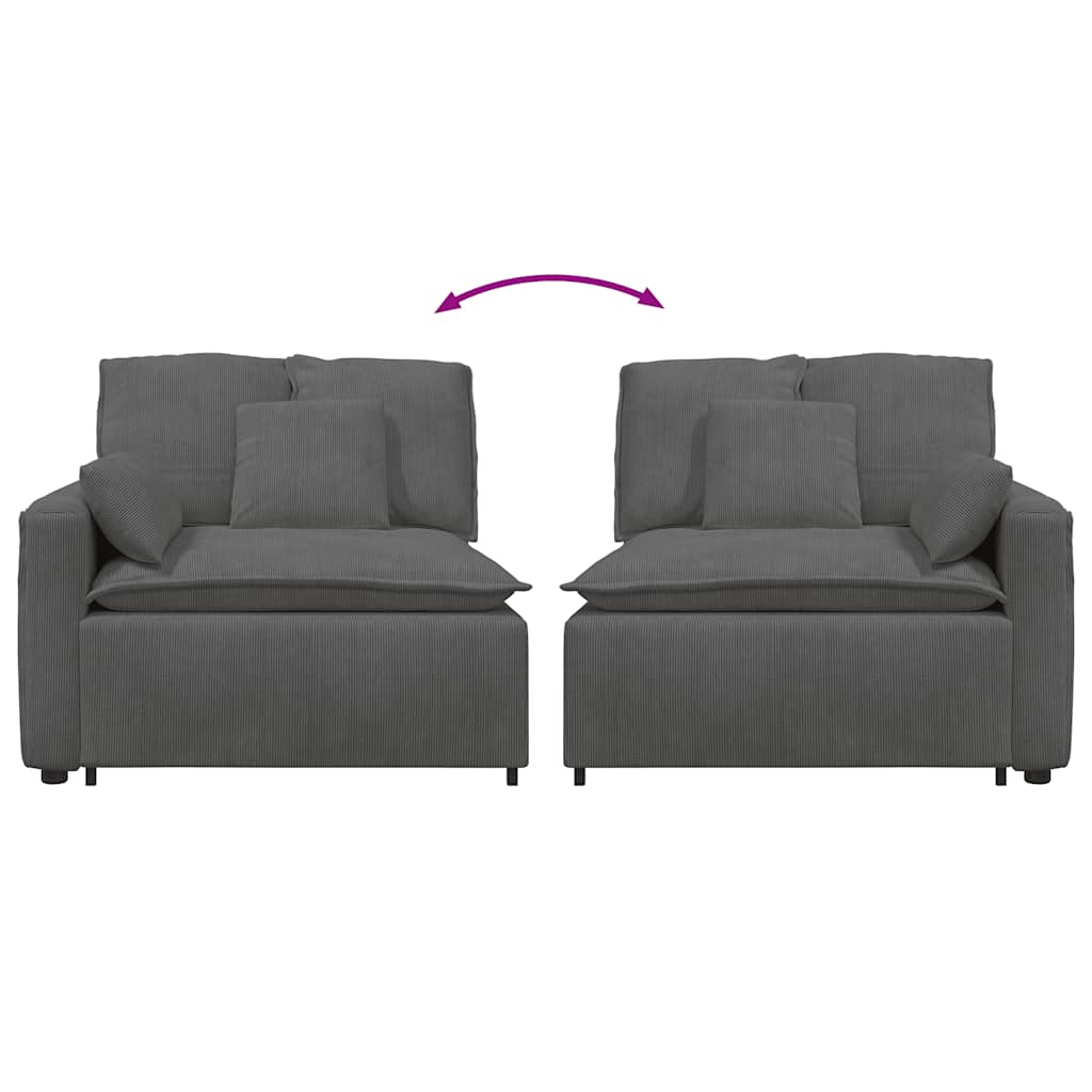 vidaXL Modul modular capăt pentru cotieră canapea cu perne gri închis vidaXL Modul modular capăt pentru cotieră canapea cu perne gri închis