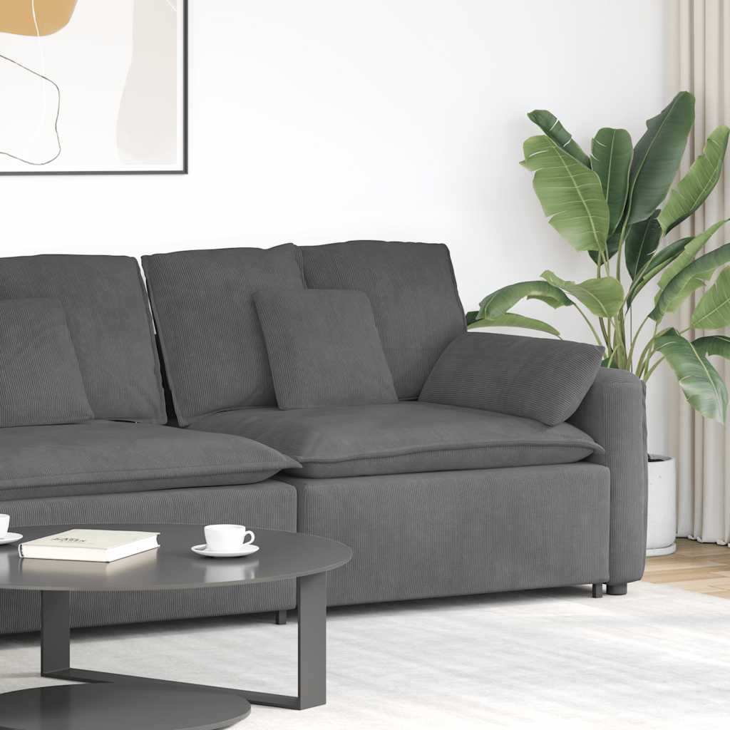 vidaXL Modul modular capăt pentru cotieră canapea cu perne gri închis vidaXL Modul modular capăt pentru cotieră canapea cu perne gri închis