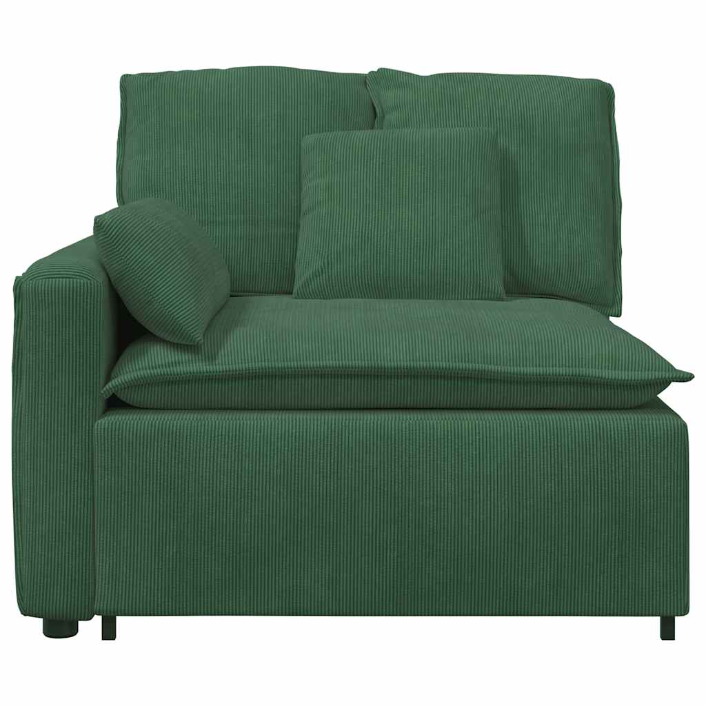 vidaXL Modul modular de capăt pentru cotieră canapea cu perne verde închis 100 cm
